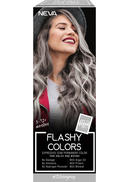 Flashy Colors Yarı Kalıcı Saç Boyası Gümüş - Silver Gray