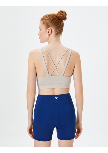 Çapraz Askılı Sporcu Sütyeni Baskılı U Yaka Slim Fit fırsatları