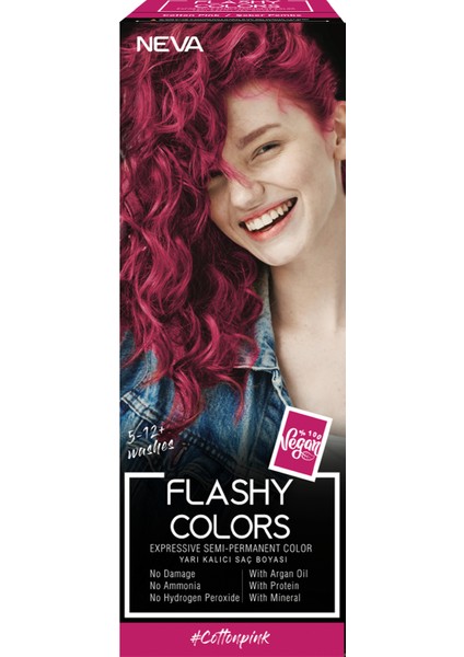 Flashy Colors Yarı Kalıcı Saç Boyası Şeker Pembe - Cotton Pink