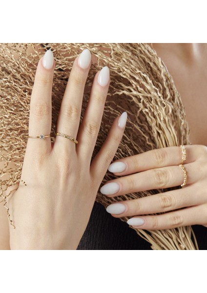 14 Ayar Altın Sparkling Pyramid Yüzük KRS125-14GR
