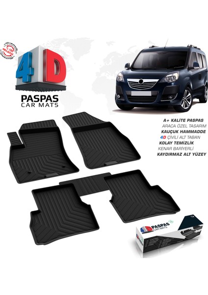 S-Dizayn Opel Combo 4D Havuzlu Paspas 2010 ve Üzeri A+Kalite