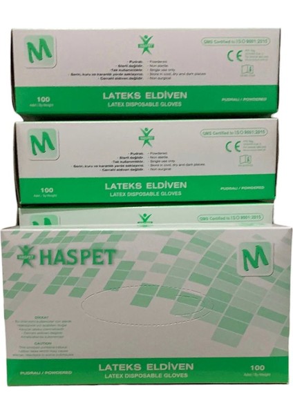 Pudralı Latex Eldiven Medium 100'lü (5 Paket)