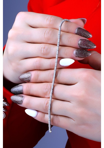 925 Ayar Gümüş Salkım 3 Sıra Pırlanta Montür Su Yolu Düğün Seti modelleri