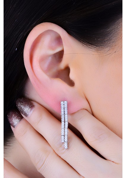 925 Ayar Gümüş Salkım 3 Sıra Pırlanta Montür Su Yolu Düğün Seti fırsatları