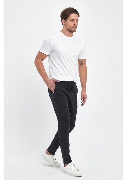 Erkek David Black Beli Lastikli Slim Fit Jean Pantolon fırsatları