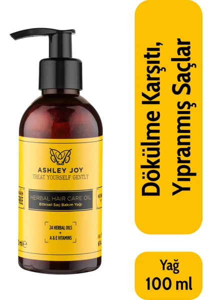 Ashley Joy Yıpranmış Saçlar İçin Bitkisel Saç Bakım Yağı 100 Ml