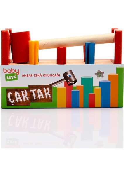 Baby Toys Montessori Ahşap Çak Tak Oyunu