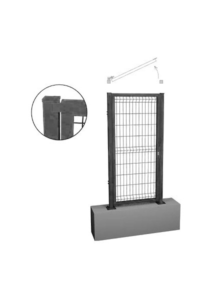 Kanatlı Hazır Panel Çit Kapı Antrasit - Bahçe Kapısı - Panel Tel Çit Kapı modelleri