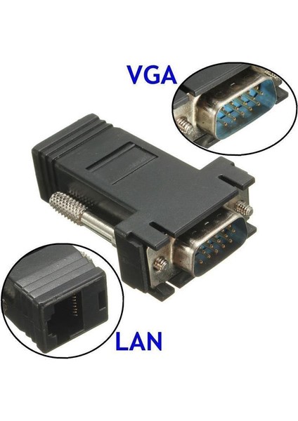 RJ45 VGA Ekleme Ek 30 Metre Uzatıcı Cat5/6 Monitör Extender - 2 Adet modelleri