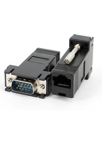 RJ45 VGA Ekleme Ek 30 Metre Uzatıcı Cat5/6 Monitör Extender - 2 Adet fırsatları