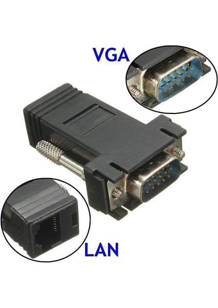 RJ45 VGA Ekleme Ek 30 Metre Uzatıcı Cat5/6 Monitör Extender - 2 Adet indirimleri