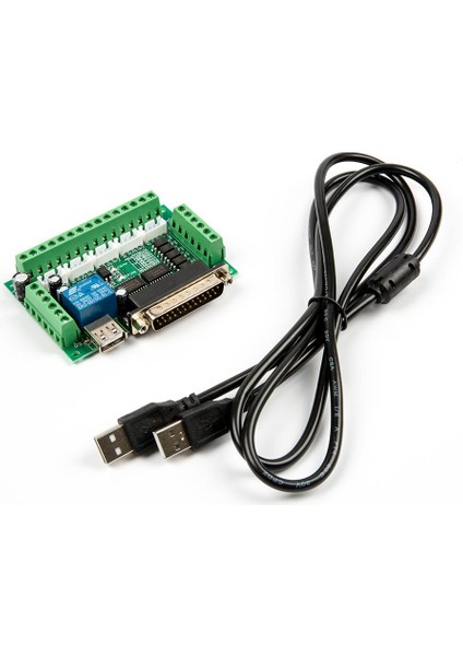 Mach3 5 Eksenli CNC Step Motor Sürücü Kartı (USB Kablo Dahil)