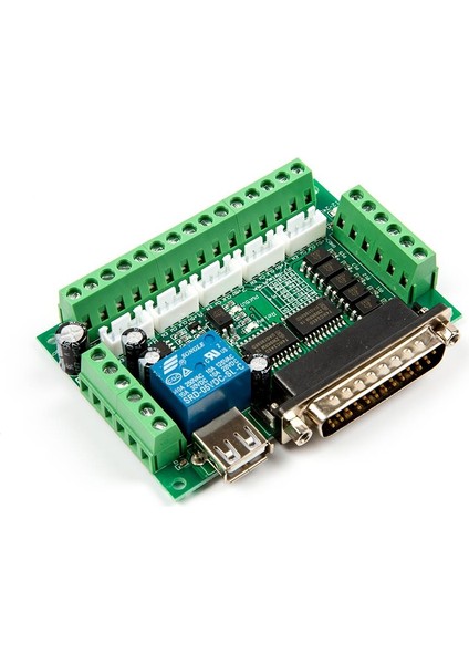 Mach3 5 Eksenli CNC Step Motor Sürücü Kartı (USB Kablo Dahil)