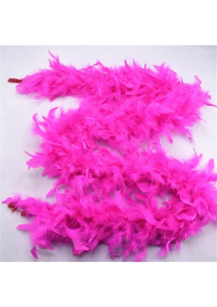 Fuşya Renk Kabarık Tüylü Otriş Boa Gerçek Tüy Dekorasyon 180 cm fırsatları