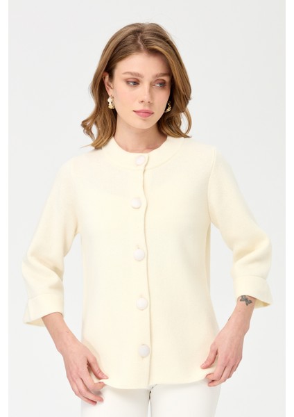 Kadın Dik Yaka Kaban Kemik fırsatları