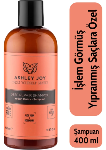 Ashley Joy İşlem Görmüş Yıpranmış Saçlara Özel Keratin İçeren Yoğun Onarıcı Şampuan 400 ML