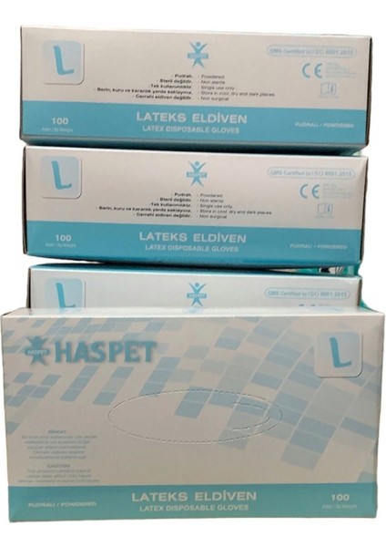 Pudralı Latex Eldiven Large 100'lü (5 Paket)