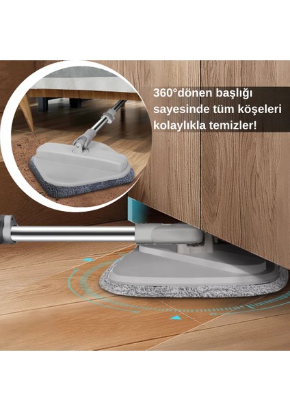 TB500X 1.7 Litre Xxl Temiz Su ve Kirli Su Ayıran Otomatik Temizlik Seti +Yedek Mop