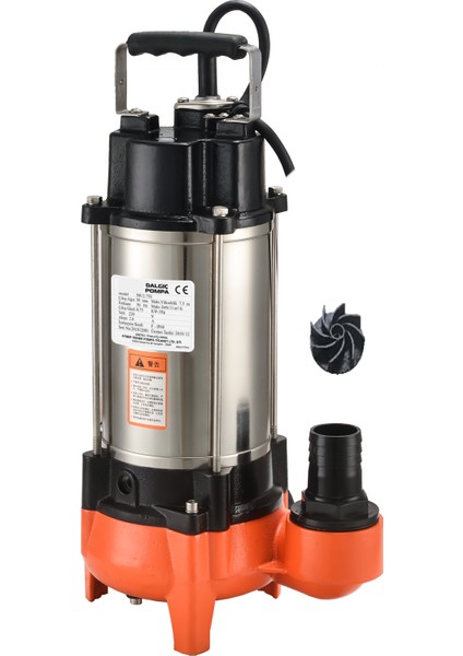 Impo F-2200AF 3hp 220 V Ithal Kirli Su Açık Fanlı Parçalayıcılı Drenaj Pompası