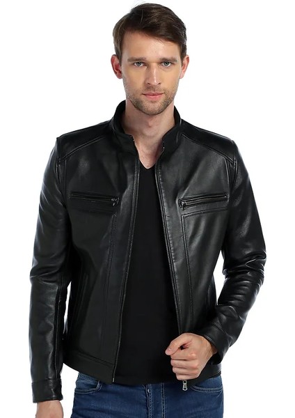 Erkek Hakiki Deri Mont