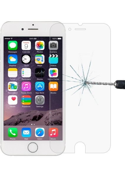 Apple iPhone 6 Plus ile Uyumlu Ekran Koruyucu Şeffaf Temperli Kırılmaz Cam Ekran Koruyucu