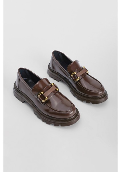 Kadın Loafer Yüksek Taban Tokalı Günlük Ayakkabı Kinles