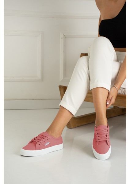 Gül Kurusu Kanvas Kadın Spor Ayakkabı Sneaker FT203
