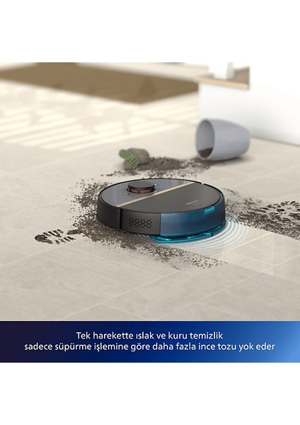 7000 Serisi Aqua Islak ve Kuru Temizlik Robotu, Güçlü 5200 Mah Li-Ion PIL,5000 Pa Emiş Gücü, 360 Lazer Navigasyon, EPA11 Filtre, Homerun Mobil