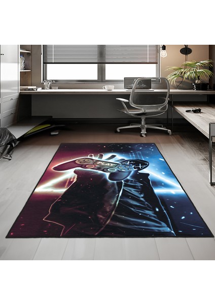 Dekoratif Özel Tasarım Yıkanabilir,ince, Kaymaz Tabanlı, Modern Genç Oda Halısı