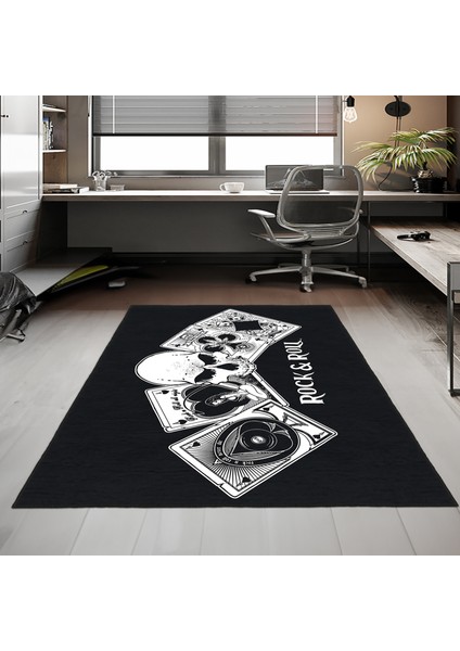 Dekoratif Özel Tasarım Yıkanabilir,ince, Kaymaz Tabanlı, Modern Genç Oda Halısı