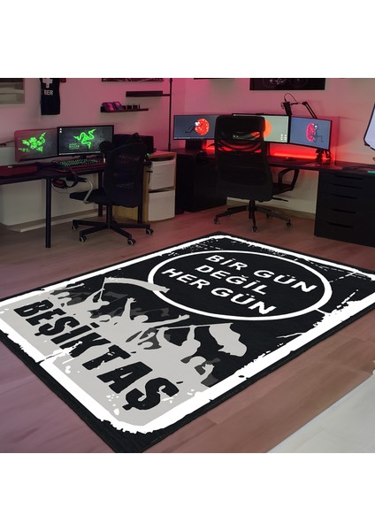 Dekoratif Özel Tasarım Yıkanabilir,ince, Kaymaz Tabanlı, Modern Genç Oda Halısı