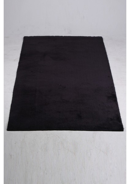 Elite Siyah 80X150 cm Köşeli Peluş Banyo Paspası Kaymaz Büyük Ebat Pufidik Banyo Halısı