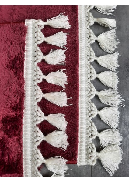 Elite Mürdüm Ponpon Saçaklı Peluş 2'li Banyo Paspası Halısı Kaymaz Taban Klozet Takımı Püsküllü fiyatları