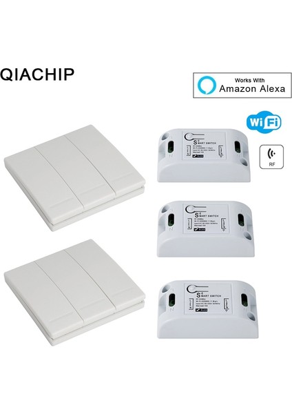 Qıachıp Wifi 433MHZ 1 Ch Rf Röle Uzaktan Kumanda Anahtarı Alıcı 110V 220V Akıllı Ev Kablosuz Işık Anahtarı Akıllı Ev Tuya App (Yurt Dışından) fiyatları