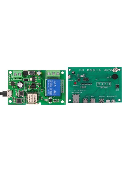 Adet Ewelink Akıllı Wifi Anahtarı Röle Modülü ve 1 Adet 3 In 1 USB Kablosu Triad Test Cihazı Şarj Kablosu Test Kartı Tpye-C (Yurt Dışından)