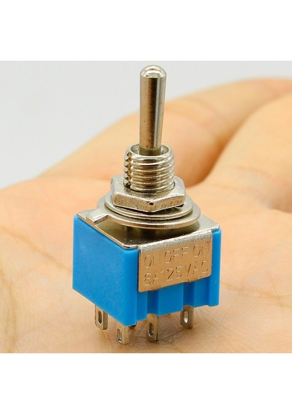 Terfi! 5 Adet 3 Pozisyon 2P2T Dpdt On-Off-On Minyatür Mini Geçiş Anahtarı (Yurt Dışından)