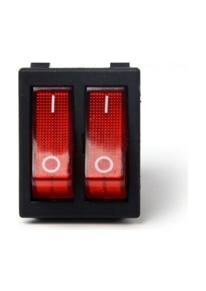 Kcd8 15A 250V Ac Çift Kutuplu Çift Çete Basmalı Anahtar 2 Yollu Kırmızı Bakır Pin Kırmızı 220V Lamba Açma Kapama Anahtarı 6 Pinli (Yurt Dışından)