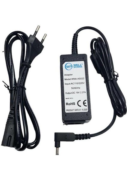 19V 2.37A Notebook Adaptör 4.0X1.35MM Jak Fişli