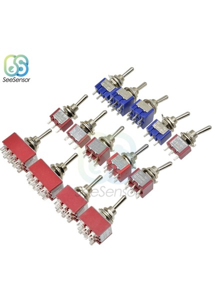 Geçiş Anahtarı Mini Anahtarlar 2 Pozisyon 3 Pozisyon Mandallama Anahtarı MTS-102/103/202/203/302/303/402/403 On-On On-Off-On Spdt Dpdt (Yurt Dışından)