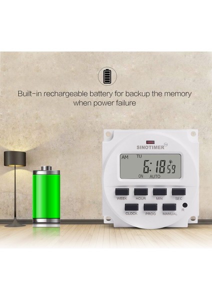 Sınotımer 24V/110V/220V 7gün Haftalık Programlanabilir Dijital Zaman Anahtarı Elektrikli Cihazlar Için Röle Zamanlayıcı Kontrolü 8 On/off Ayarı (Yurt Dışından) modelleri