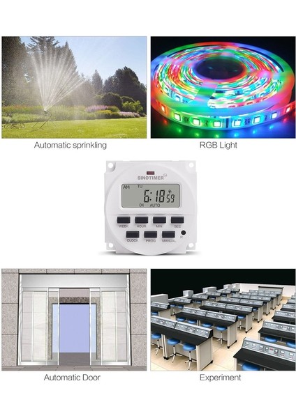 Sınotımer 24V/110V/220V 7gün Haftalık Programlanabilir Dijital Zaman Anahtarı Elektrikli Cihazlar Için Röle Zamanlayıcı Kontrolü 8 On/off Ayarı (Yurt Dışından) indirimleri