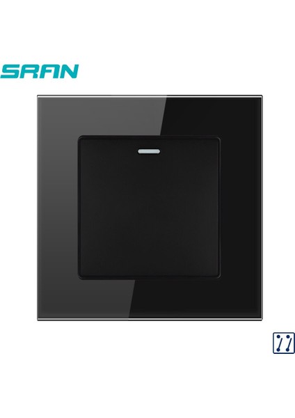 Sran Ingiltere Standart 1 Gang 3 Yollu Basmalı Anahtar, 250 V 16A Kristal Temperli Cam Panel 86MM * 86MM Crossover Için Ara Anahtar (Yurt Dışından) modelleri