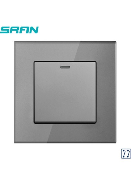 Sran Ingiltere Standart 1 Gang 3 Yollu Basmalı Anahtar, 250 V 16A Kristal Temperli Cam Panel 86MM * 86MM Crossover Için Ara Anahtar (Yurt Dışından) fırsatları