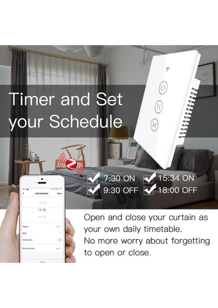 [hazır Stok] Tuya Akıllı Yaşam Wifi Perde Kör Anahtarı Wifi Akıllı Dokunmatik Anahtar Elektrik Motoru Google Home Alexa Echo Ses Kontrolü Dıy Akıllı Ev (Yurt Dışından)