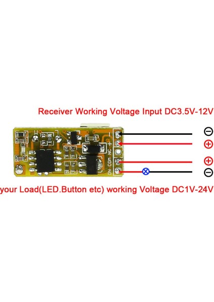 Dc 3.7V 4.5V 5V 6V 7.4V 9V 12V Rf Kapı Erişim Kontrol Sistemi Mini Küçük Hacimli Kablosuz Elektrik Kontrol Kilit Düğmesi (Yurt Dışından)