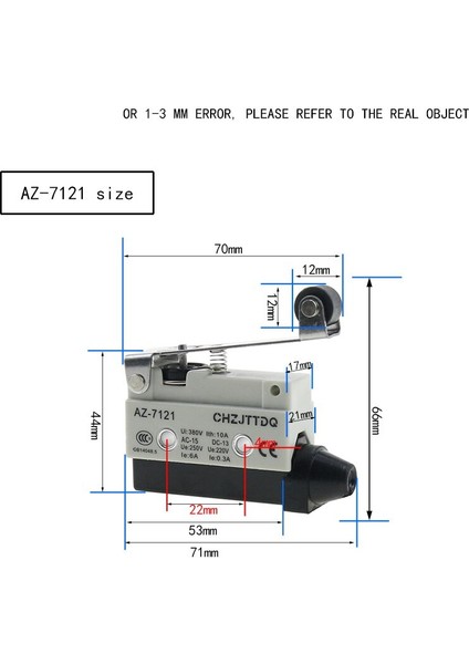 Chzjttdq Mikro Anahtar Az -7141.AZ-7110.AZ-7121.AZ-7311.AZ-7100.AZ-7166.AZ-7124KÜÇÜK Yatay Strok Anahtarı Limit Anahtarı Sıfırlama (Yurt Dışından) indirimleri