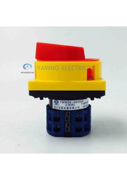 690V 20A Asma Kilit Döner Kam Anahtarı, Büyük Plakalı Kapalı-Açık 2 Konumlu 4 Kutuplu 8 Terminalli Ana Anahtar, Acil Durdurma (Yurt Dışından)