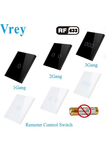 Vrey Remoter Kontrol Anahtarı Aksesuarları RF-433 Uzaktan Kumanda Duvar Işığı Uzaktan Anahtar Denetleyici (Yurt Dışından) fiyatları