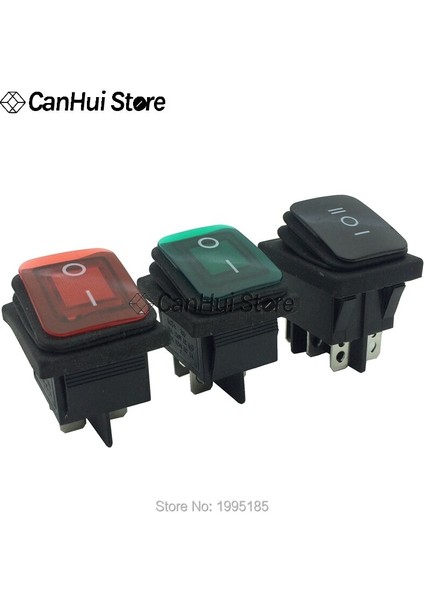 Kcd4 2 On-Off On-Off-0n 4/6 Pin Ağır Hizmet Tipi Mühürlü Su Geçirmez Oto Tekne Deniz Rocker Anahtarı LED Kırmızı/yeşil/sarı/mavi/siyah (Yurt Dışından) modelleri