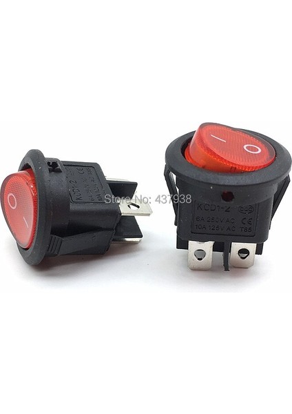 5 Adet Kcd1 224N Rocker Anahtarı Kırmızı Işık ile 4 Pin 6A 250 V/10A 125VAC Snap-In Spst On Off Rocker 2 Pozisyon Anahtarı (Yurt Dışından)